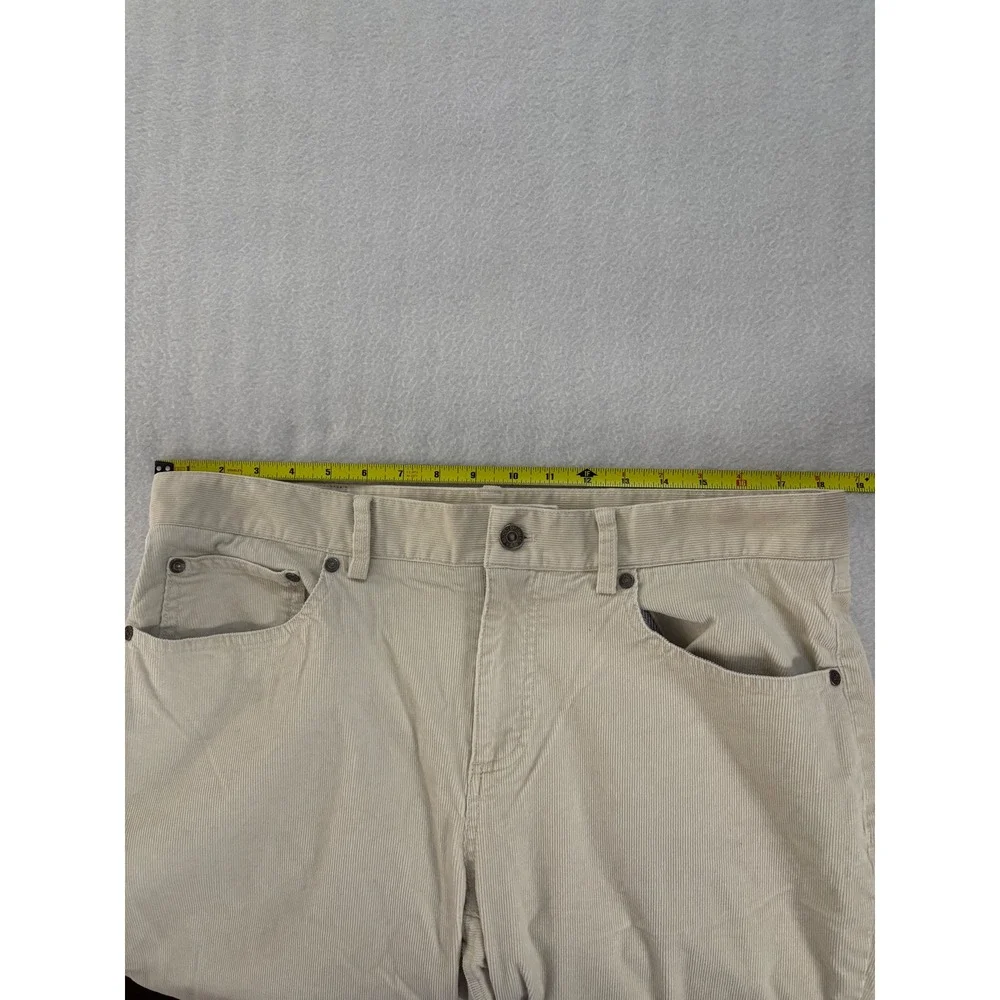 Brooks Brothers Slim Fit Corduroy Pants Mens 36x32 Beige Cream 5-Pocket Cords